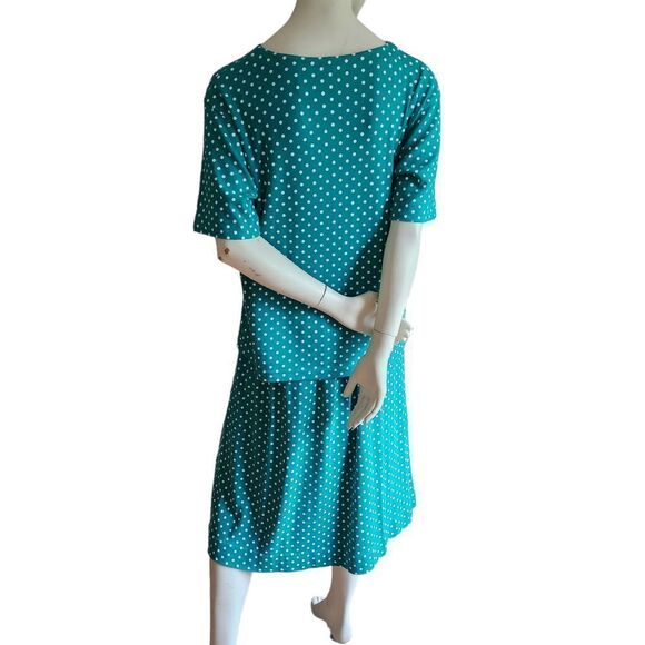 Northern Isles A-Line Skirt Set Polka Dots Pockets Pullover Short Sleeves - Picture 7 of 11
